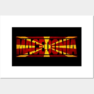 Macedonia Retro Flag for Men Women Macedonia National Pride Posters and Art